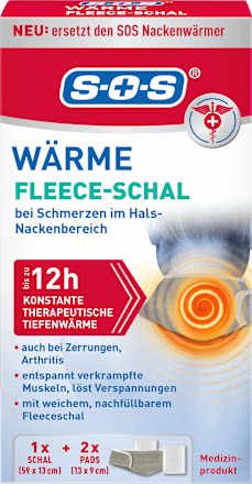Warme fleece sjaal + 2 warmtekussens, 1 stuk