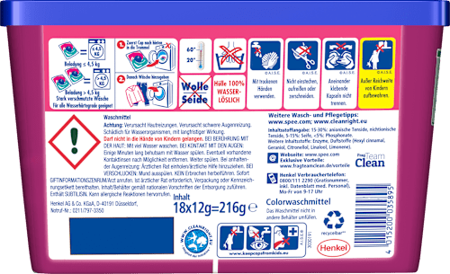 Colorwaschmittel Caps Power, 18 Wl Spee