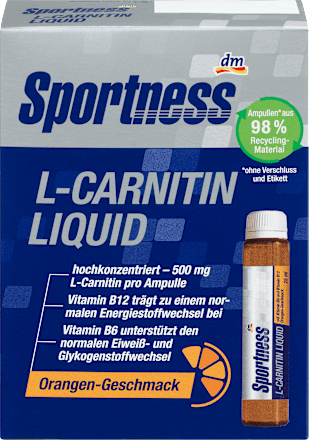 L-Carnitine Vloeibaar, Sinaasappelsmaak, 7 stuks van 25 ml, 175 ml