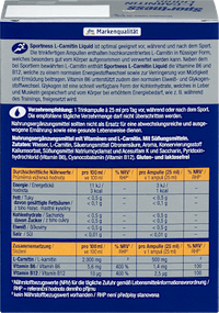 L-Carnitine Vloeibaar, Sinaasappelsmaak, 7 stuks van 25 ml, 175 ml