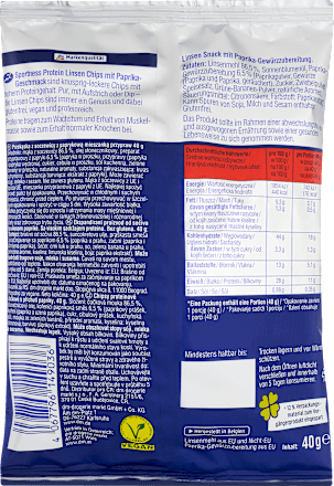 Protein Linsen Chips, Paprika Geschmack, vegan, 40 g