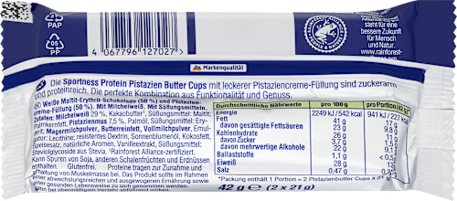 Proteïne Pistache Boter Cups, 42 g