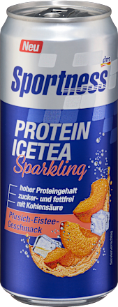 Proteindrink, Sparkling, Pfirsich-Eistee-Geschmack, trinkfertig, 330 ml EINWEG