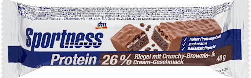 Proteinriegel 26%, Crunchy Brownie & Cream Geschmack, 40 g