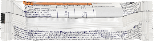 Proteïnereep 37%, Cinnamon Crisp smaak, 40 g