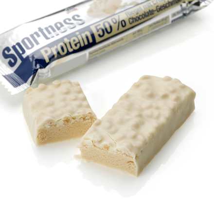 Proteinriegel 50%, Crispy White Chocolate Geschmack, 45 g
