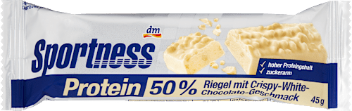 Proteinriegel 50%, Crispy White Chocolate Geschmack, 45 g