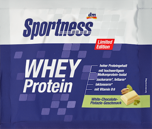 Wei-eiwitpoeder, witte chocolade pistache smaak, 30 g