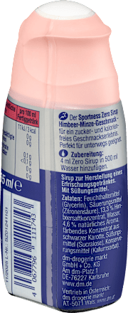 Zero Sirup Himbeere-Minze Geschmack, 65 ml Sportness