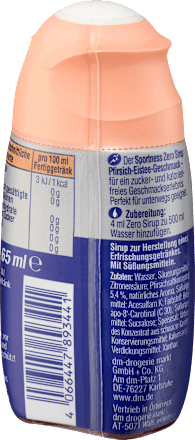Zero Sirup Pfirsich Eistee Geschmack, 65 ml