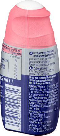 Zero Sirup, Rhabarber-Geschmack, 65 ml