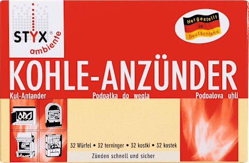 Houtskool aanstekers wit, 32 stuks