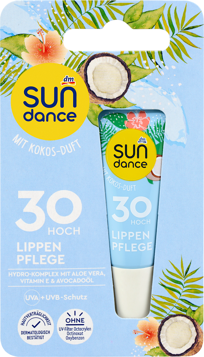 SUNDANCE Lippenpflegetube mit Kokos-Duft, LSF 30, 10 ml