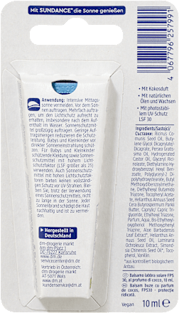 Lippenpflegetube mit Kokos-Duft, LSF 30, 10 ml