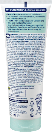 Sonnencreme Kids sensitive, LSF 50, Überfüller, 125 ml SUNDANCE