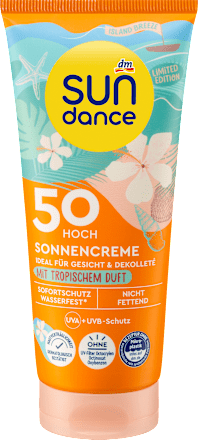 Sonnencreme mit tropischem Duft, island breeze, LSF 50, 100 ml SUNDANCE