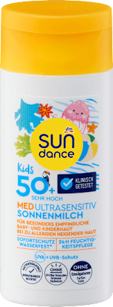 Sonnenmilch Kids ultra sensitiv MED, LSF 50+, Reisegröße, 50 ml