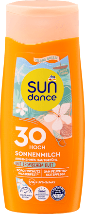 Sonnenmilch mit tropischem Duft, island breeze, LSF 30, 200 ml SUNDANCE
