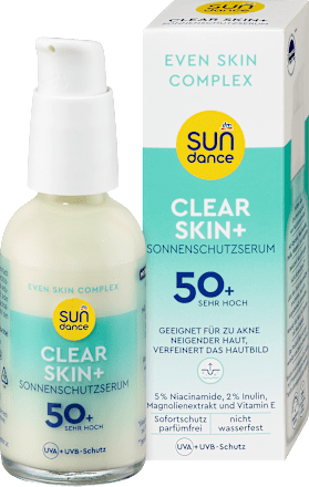 Sonnenschutzserum Gesicht clear skin+ LSF 50+, 50 ml SUNDANCE