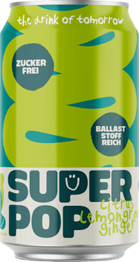 Erfrischungsgetränk, Super Pop Citrus-Lemongras-Ginger, 0,33 l EINWEG SUPER POP