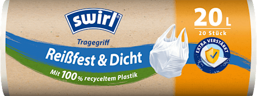 Afvalzakken 20 l met draagbeugel van 100% gerecycled plastic, 20 stuks