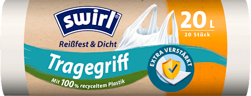 Müllbeutel 20 l mit Tragegriff mit 100 % recyceltem Plastik, 20 St