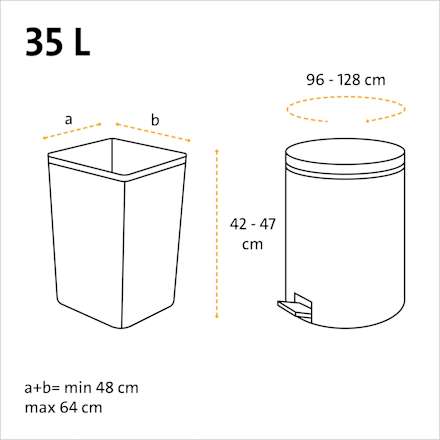 Afvalzakken 35 l met bevestigingsband van 100% gerecycled plastic, 10 stuks