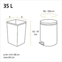 Afvalzakken 35 l met bevestigingsband van 100% gerecycled plastic, 10 stuks