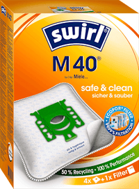 Staubsaugerbeutel M40 MicroPor Plus inkl. 1 Filter, 4 St Swirl