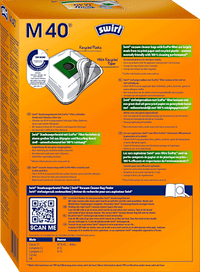 Staubsaugerbeutel M40 MicroPor Plus inkl. 1 Filter, 4 St Swirl