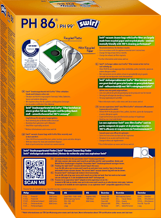 Stofzuigerzakken PH86 AirSpace, 4 stuks