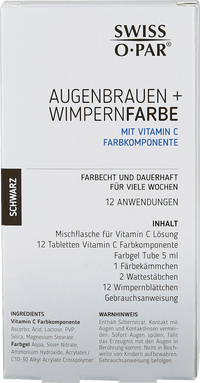 Wenkbrauwen- en wimperverf zwart, 1 stuk