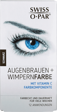 Wenkbrauwen- en wimperverf zwart, 1 stuk