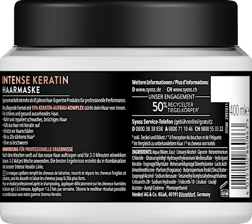 Haarmasker Intense Keratine, 400 ml