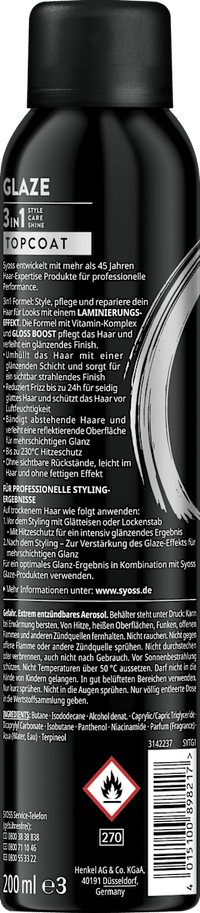 syoss Haarspray Topcoat Glaze 3in1, 200 ml