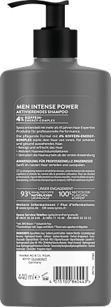 Shampoo Men Intense Power, 440 ml