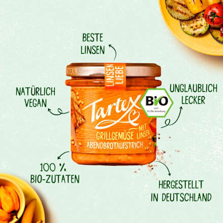 Brotaufstrich, Grillgemüse mit Linsen, 140 g