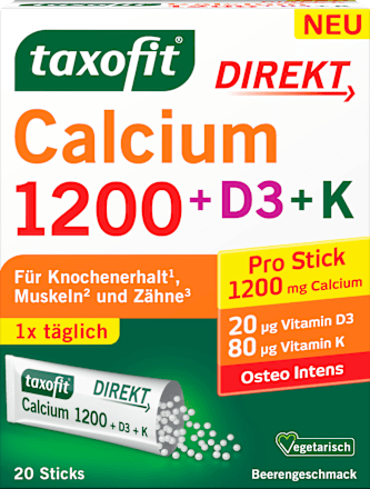 Calcium direkt 1200 + D3 + K Sticks 20 St, 90 g