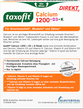 Calcium direkt 1200 + D3 + K Sticks 20 St, 90 g