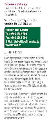 Eisen + Folsäure + Vitamin C direkt Granulat (20 Stück), 22 g