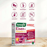 Eisen + Folsäure + Vitamin C direkt Granulat (20 Stück), 22 g