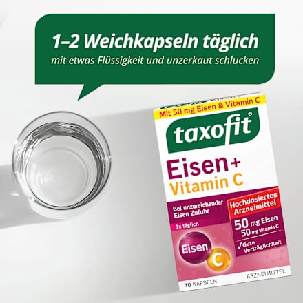 Eisen + Vitamin C Kapseln, 40 St