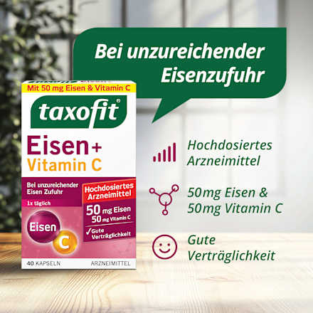 Eisen + Vitamin C Kapseln, 40 St