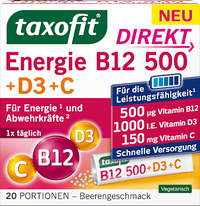 Energie B12 500 + D3 + C Direktgranulat 20 St, 34 g