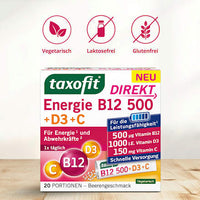 Energie B12 500 + D3 + C Direktgranulat 20 St, 34 g