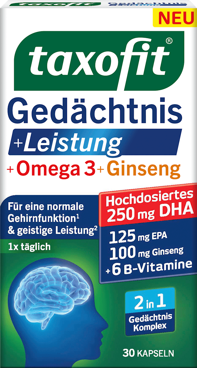 taxofit Gedächtnis + Leistung Kapseln, 31,2 g