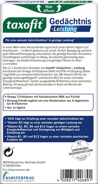 taxofit Gedächtnis + Leistung Kapseln, 31,2 g