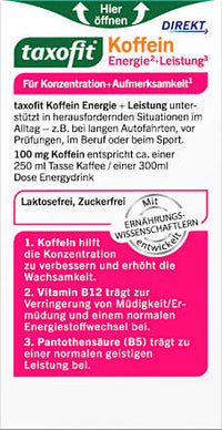 Koffein Energie + Leistung Direkt Sticks 10 St, 20 g