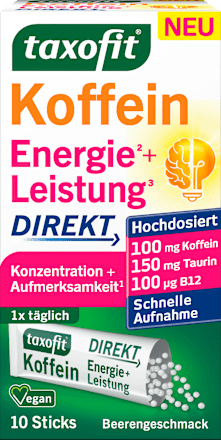 Koffein Energie + Leistung Direkt Sticks 10 St, 20 g