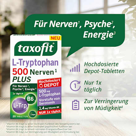 L-Tryptofaan 500 tabletten, 20 stuks